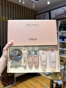Set kem dưỡng ẩm trắng da chống lão hóa Ohui hồng Miracle Moisture Cream 6sp
