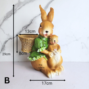 The Leaferie Cossima Rabbit Bunny Resin pot planter planters flowerpot flower plant