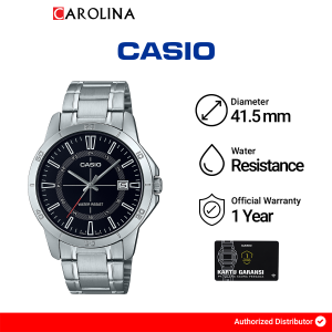 Jam Tangan Pria Casio MTP-V004D-1C Analog Black Dial Stainlees Steel Band