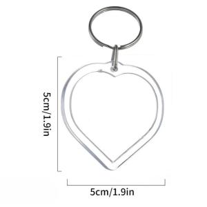 10Pcs Transparent Acrylic keychain DIY Photo insert Key Chain Photo Picture Frame Pendant Key Ring for Couple Anniversary Graduation Gift