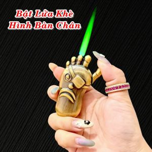 HCM Bật Lửa Gas Khè Kim Loại Hình Bàn Chân Độc Lạ