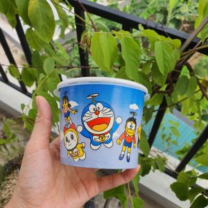 Set 50 cốc tô giấy kèm nắp PP chịu nhiệt  - Đựng Cháo đồ ăn - In hình ngộ nghĩnh cho bé - Size 360ml 480ml