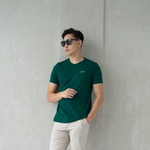 Kale Axelo T-shirt Basic Organic Cotton 24s  Asian Fit | Bottle Green