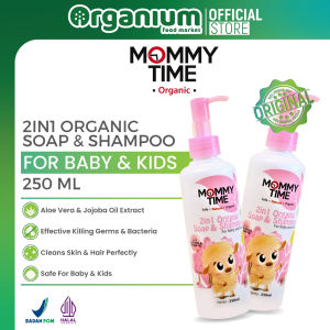 Soap & Shampoo baby Kids Organic MOMMY TIME 2in1 Sabun Sampo Mandi Perawatan Anak - 250ml