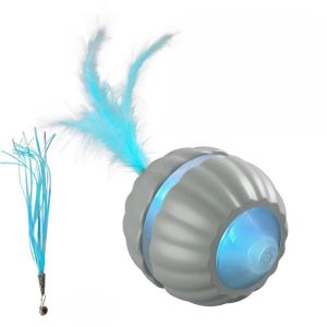 YAZHE 2 Tails Cat Interactive Ball Toy Soft Light Obstacle Avoidance Smart Cat Teasing Balls Safe Self Enjoyment Intelligent Cat Toy Ball Relaxation