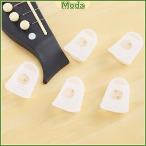 MODA 5pcs Silicone Non-slip Finger Guards Guitar Fingertip Protector Fingerstall Guitar Press Accessories