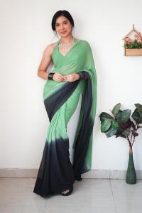 Ready-to-Wear One Minute Saree Collection Highlighting Multicolor Premium Dual Shade Sequins Perfect for Every Occasion(RTW1)