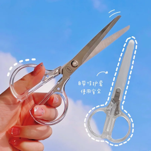 Transparent Scissors Handmade Paper Cutter Home Portable Office Stationery