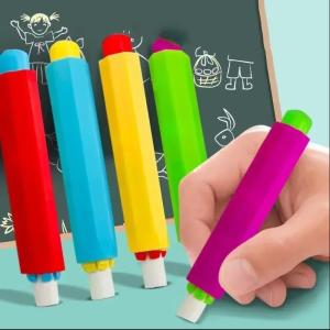 5pcs Colourful Chalk Holder Clip Non-toxic Dust Free Chalk Holders for Teachers Writing Drawing Blackboard Board Accessories School Office