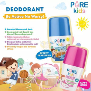 [FREEBUBBLEWRAP] Pure Kids Deodorant Anak Penghilang Bau Ketiak Bau Badan Keringat Anak Olahraga Beraktifitas Sekolah Roll On Anak