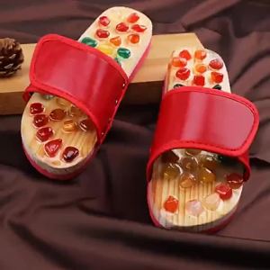 FE[ Ten-Year Craft ] Cobblestone Acupuncture Foot Massage Slippers Household Mens and Womens Sandals Massage Shoes