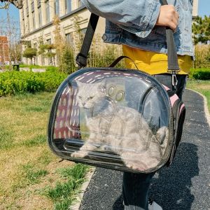 PETPARADIS Breathable Pet Shoulder Crossbody Bag Portable Foldable Pet Outing Bag Cat Carrying Large Capacity Pet Carrier Outdoor Travel