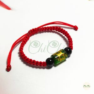 Vòng tay lắc tay chỉ đỏ may mắn mặt Lu Thống - MS034