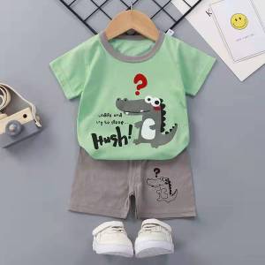 Childrens short-sleeved set Childrens clothing New baby loungewear Childrens pajamas 1-6 years old