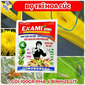 EXAMI 20WG (100g) | Flonicamid 20% | Chuyên Dùng Trị BỌ TRĨ GÂY XOĂN NỤ – THÂM HOA CÚC | Thuốc Mát Tan Tốt Hiệu Lực Dài | Pha 4 Bình 25 Lít