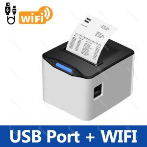 3inch Thermal Receipt Printer Restaurant Kitchen POS Printer USB Ethernet Bluetooth Wifi Cash Drawer Printer 80x80mm Paper Slot
