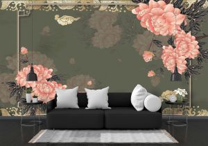 Wallpaper Dinding 3D Mural Sakura Wall Mural Wallpaper Custom Murah Stiker Dinding