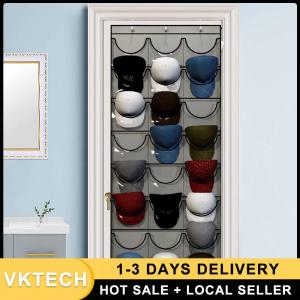 Hat Organizer Racks for Baseball Caps Visible Hat Holder with 3 Hooks Behind Door Hat Protect Storage Rack for Bedroom