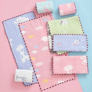 ( 3 PIECES ) Six Layer Towel Soft Muslin Baby Towel Gauze Towel Face towel Saliva towel Bath towel Sweat-absorbent towel Bibs Absorbent and Breathable Towel Student Towel Kids Towel Childrens towel Adult Towel
