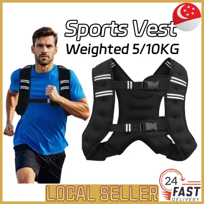 [SG In Stock]5/10KG Weighted Sport Vest Workout Equipment Sport Body Weight Running Training Vest