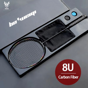 【ESS】Super Light 8U Full Carbon Fiber Badminton Rackets With Bags String Professional Racket Strung Padel Sports For Adult Kids
