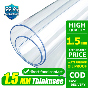 ✨No yellowing for 100 years✨ Clear PVC Tablecloth Transparent PVC Table Cover Rectangular pvc table cloth Direct contact with food Waterproof Oil Proof Mat Thick Clear Plastic cover 2-12 Seater