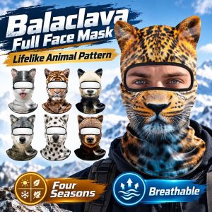 WAPKTY Lụa băng nạ Balaclava Động vật 3D Chống nắng nạ che kín Sáng tạo Chống gió Khăn che cổ làm mát Đạp xe/Tiệc tùng/Hoạt động ngoài trời