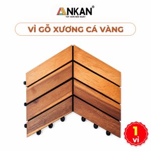 Ván sàn gỗ vỉ nhựa ANKAN kiểu xương cá chống nước côn trùng gây hại lót ban công sân thượng