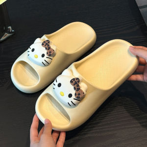 Free Shipping Thick-Soled Slippers DIY Shoe Decorations WomenS Summer Anti-Slip Durable Cartoon-Style Cute Cat Design For Indoor And Bathroom Use