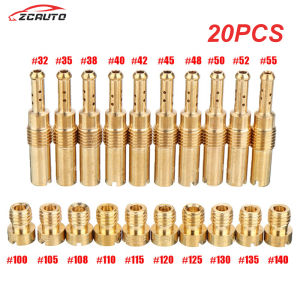 ZCAUTO GICLO XĂNG BỘ CHẾ GA DẸP/NẮP CHAOS 20 Chiếc Bộ Chế Hòa Khí Chính Với Bộ Thay Thế Phản Lực Chậm/Phi Công Cho PWK Keihin OKO CVK Xe Máy Carb