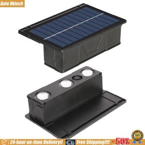[Auto Vktech] 2Pcs 3 LED Solar Fence Wall Light IP65 Waterproof for House Garage Porch Doorway