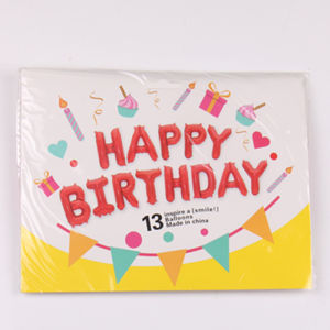 16 inch 13 Alphabet Happy Birthday  Foil Balloon Set