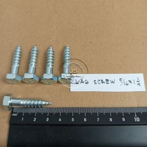 10 BUAH SEKRUP LAG SCREW LAGSCREW 5/16 X 1 1/4 PANJANG 3CM 3 CM KUNCI 13 5/16X1 1/4 SKRUP BAUT DESKRUP 30MM 30 MM GALVANIS DEKSKRUP  DESK SKRUP LAG BOLT DIAMETER DRAT 8MM JURAGAN BAUT