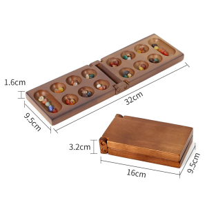Foldable SUNGKA Game Set Mancala African Stone Board Game Travel Wooden SUNGKA Filipino Board Game