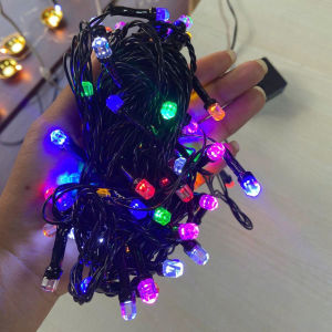 Dây Đèn LED Đom Đóm Hạt Gạo 10M Chống Nước Ánh Sáng Vàng Ấm Trang Trí Giáng Sinh Noel Cây Thông Phòng Ngủ Ban Công - Đèn Nhấp Nháy - Đèn Đom Đóm Trang Trí Cây Thông