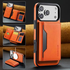 Detachable 2-in-1 Magnetic Wallet Case with Multi Cards Pocket For iPhone 18 17 Pro Max 16 15 14 Plus 13 12 For Magsafe Cover2026