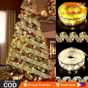 VIVOLILV Fast Delivery Shipping⚡️2M LED Ribbon Lights Christmas Tree Ornaments Fairy String Lights DIY Lace   for Christmas Tree Decor Home New Year Christmas Decoration Lamp