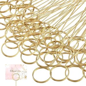 20Pcs Flower Arrangement Card Holder Gold Bouquet Cake Gift Greeting Card Stand Metal Wire Floral Picks Photo Picture Clip Wedding Birthday Christmas Party Card Holder