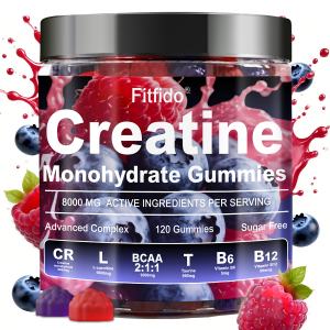 Creatine Monohydrate Gummies Complex 5000mg for Men and Women Containing L-carnitine & Taurine Build Muscle Boost Energy Faster Recovery Sugar Free & Vegan Raspberry & Blackberry 120 Count