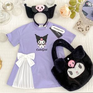 LOBER ชุดเดรสเด็กผู้หญิง ชุดเดรสคุโรมิ ชุดเดรสเสื้อยืดเด็กหญิง กระโปรงเด็ก เดรสเด็กหญิง ชุดเดรสเด็ก