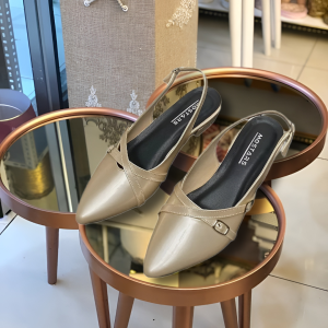 MAUDY Sepatu FlatShoes Wanita Mules Kekinian Hak 3cm Glossy Stylish Elegan