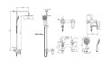 American Standard Simplica Exposed 3-Way Rainshower System | Exposed Bath & Shower Mixer | Swivel Bath Spout | 9" Head Shower | 5 Spray Hand Shower | FFAS9089. 