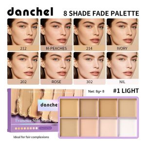 WAPKTY Full Coverage Cream Concealer Palette 8 Shade Waterproof Soft Matte Cream Concealer Oil Control Concealer Palette Makeup Tool