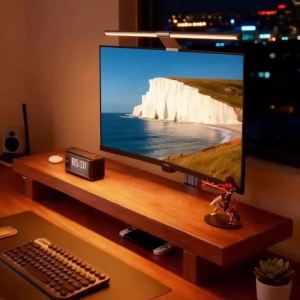 Sacesr Solid Wood Storage Holders Monitor Heightening Racks Adjustable Computer Desktop Base Free Up Space Underneath Improve Ergonomic 8K3Q7