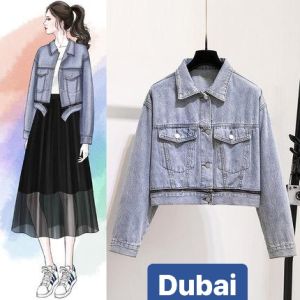 ÁO KHOÁC JEAN NỮ CHẤT BÒ DÂY KÉO PHONG CÁCH ULZZANG HÈ THU TAKASHIMA CAO CẤP DUBAI FASHION