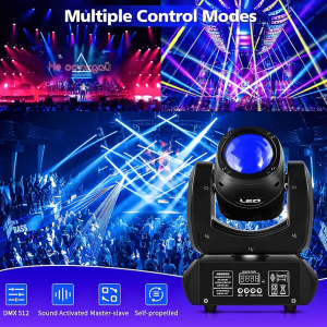 ALien Lampu sorot panggung bergerak sensor suara warna warni Proyektor RGB Disco 8 DMX512 120W 220V