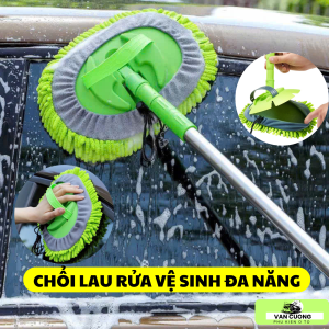 Chổi Lau Xe Ô Tô -Chổi Rửa Xe Ô Tô Kéo Dài 3 Nấc Chuyên Dụng Lau Thành & Nóc Xe Lau Vệ Sinh Nhà Cửa