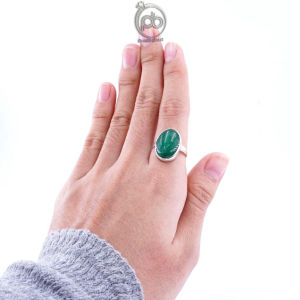 Cincin Batu Giok Hijau Green Jade Oval Perak 925 Giolette