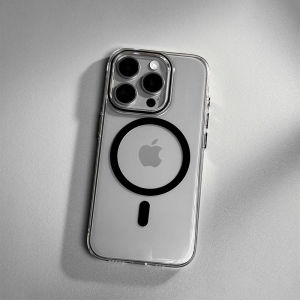 Sanptoch เคสโทรศัพท์แบบใสบางสำหรับ MagSafeสำหรับ iPhone 15 / 14 / 13 Pro Max ฝาแข็งโปร่งใสป้องกันสีเหลืองสำหรับ iPhone 15 Pro Max PC เคสกันกระแทกบางและเบา