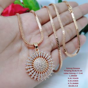 Kalung Perhiasan Tianium Tembaga Xuping Rodium Lapis Emas 1824 Karat